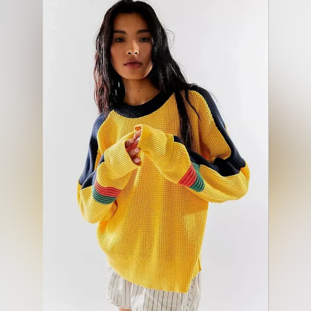 🍋 We The Free Heirloom Collection Speed Racer Sweater In Lemon Yellow